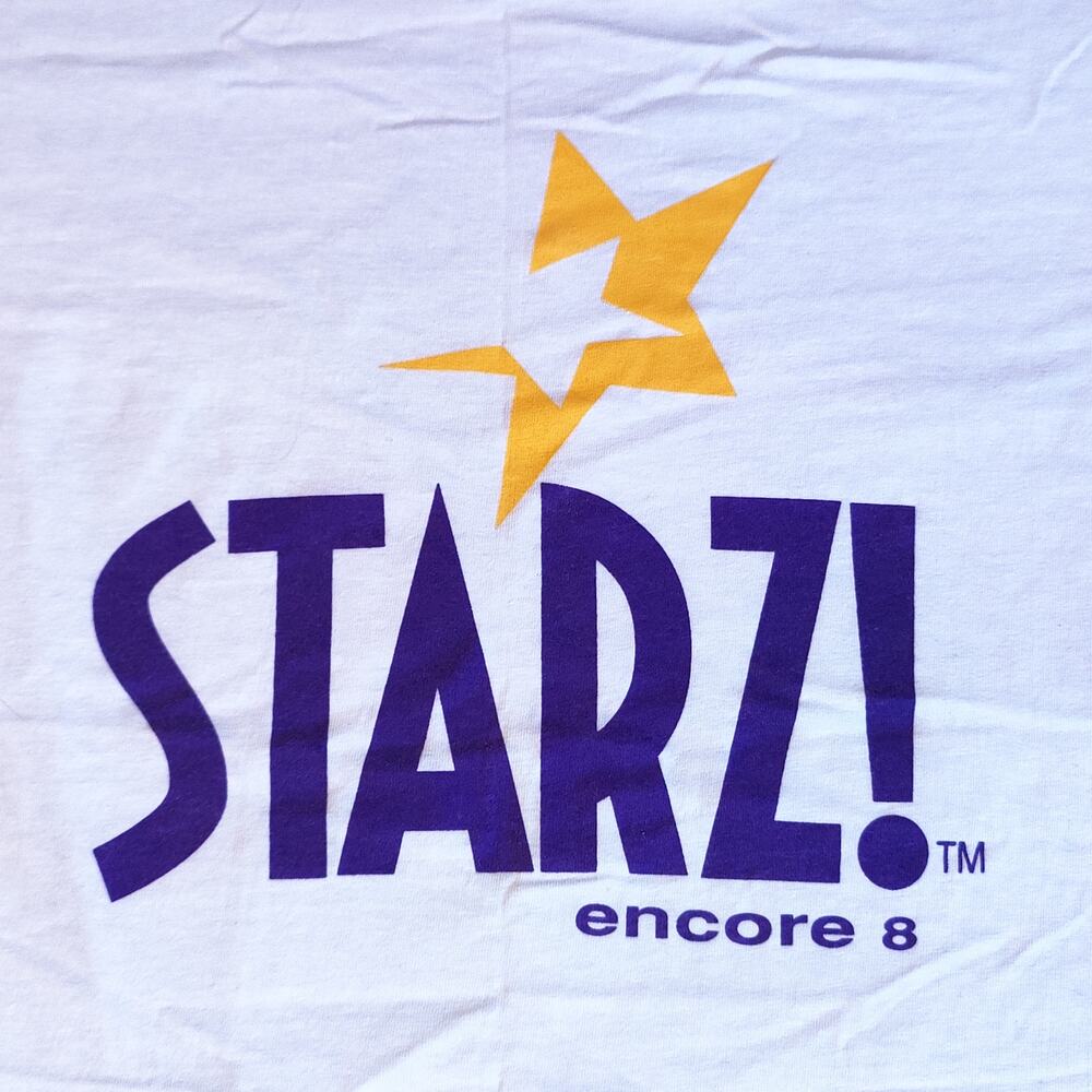 Starz Encore Cable TV Channel mens XL shirt 90s vtg USA HBO Showtime promo movie